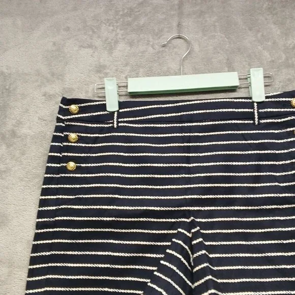 🍑CYNTHIA ROWLEY Women Casual Walking Shorts Striped Cotton Size 8(W34) - Picture 3 of 12